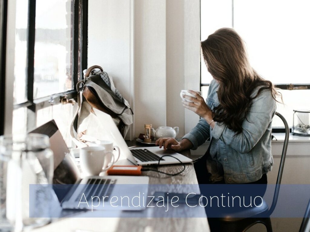 Mujer estudiando y aprendiendo.